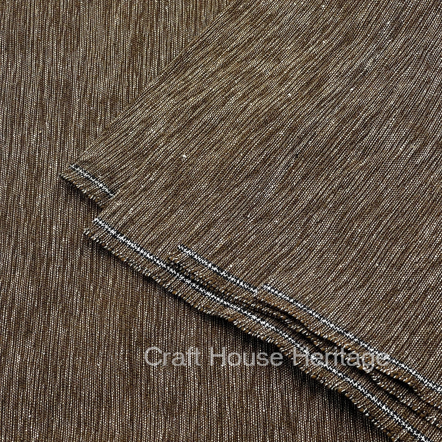 Charsadda Handmade woolen khaddar brown with white shade