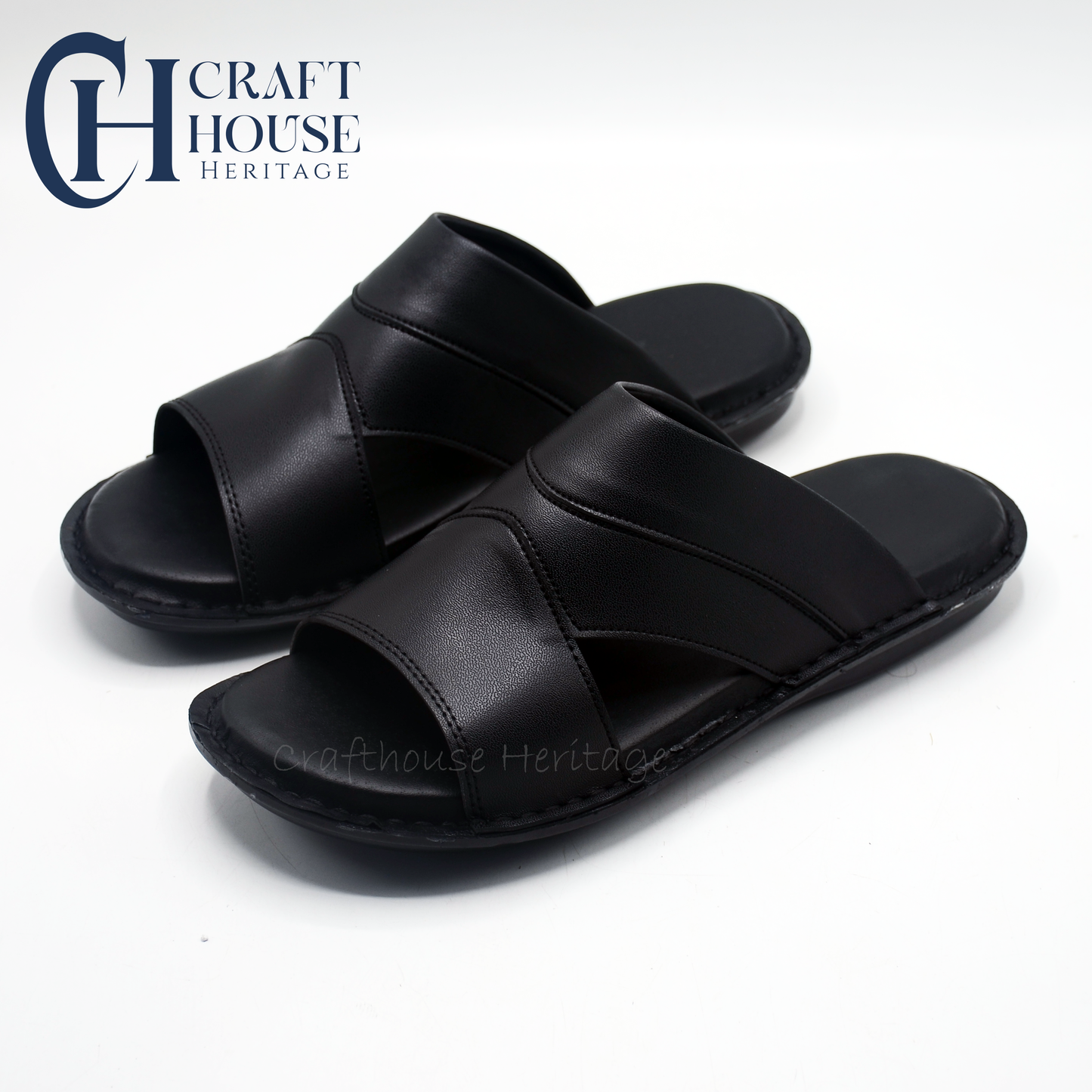 Handmade Medicated Slippers - D5 Black