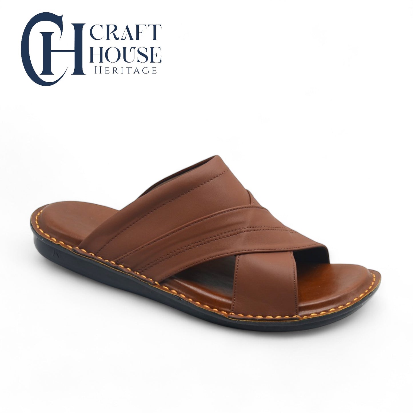Handmade Soft Padded Medicated Slippers for Men – D3-Brown