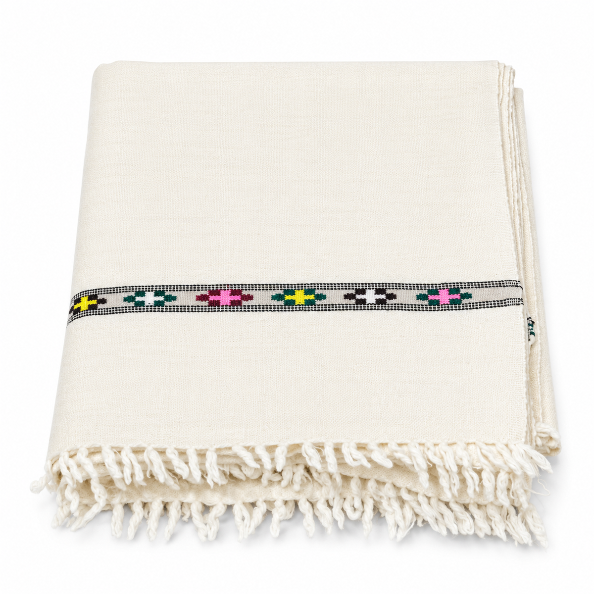 Off white pure wool shawl for men SH-33