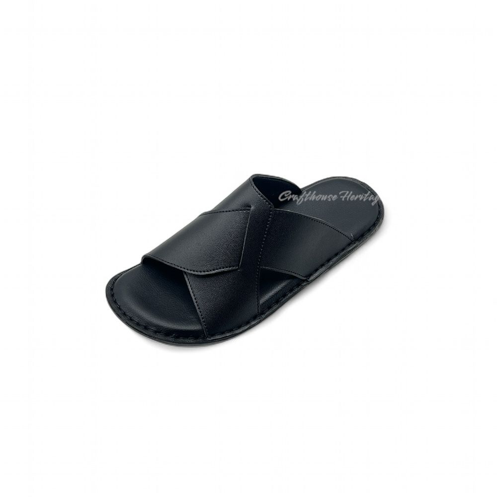 Handmade Soft Sole Slippers For Men - LB Black