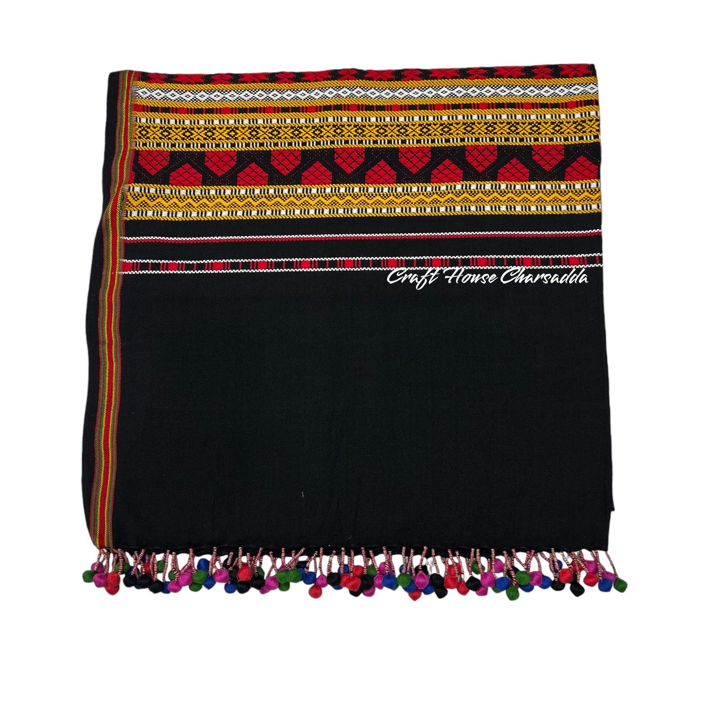 Manzoor Pashteen Style Shawl for Men -Black