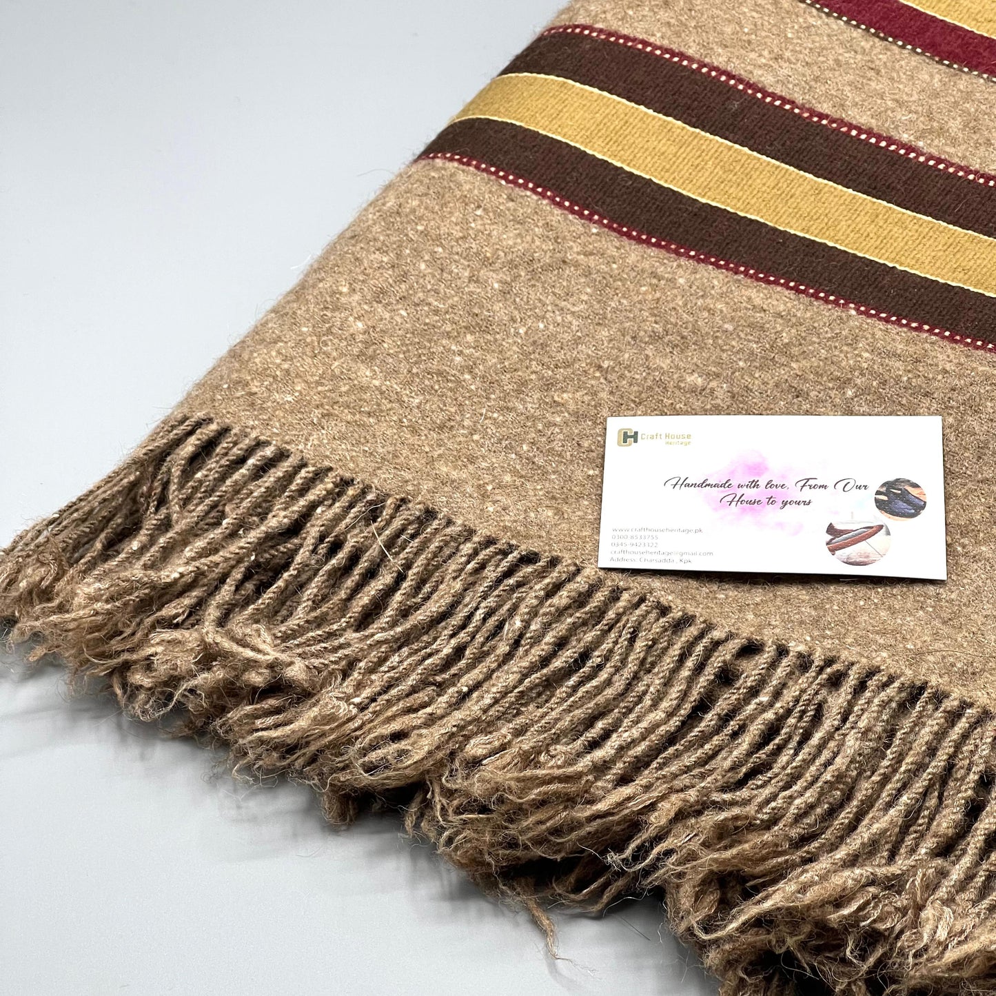 Pasham Wool Shawl of Himalayas with multi borders for Men