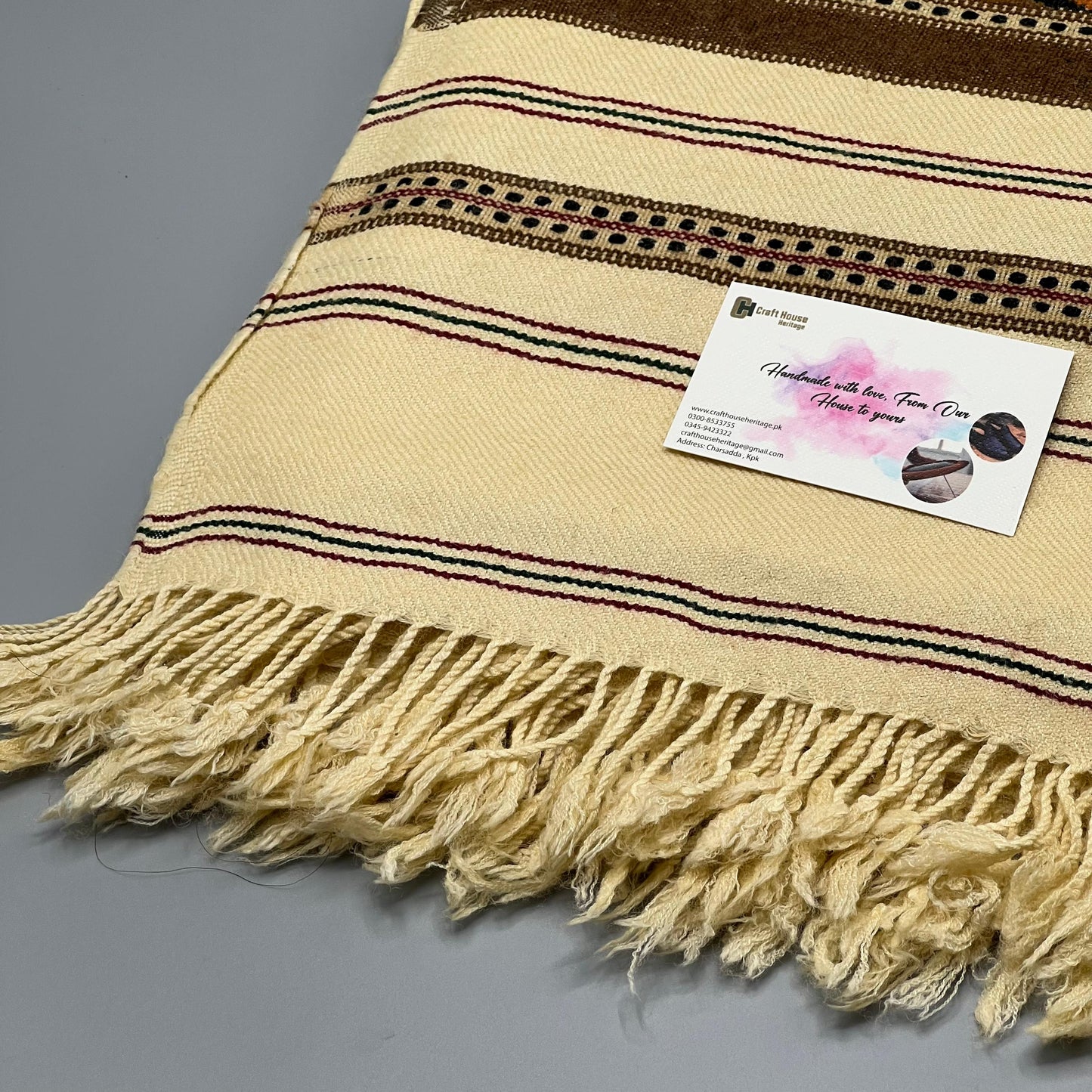 Handmade pure wool shawl for Men swat islampur shawl tri border shawl