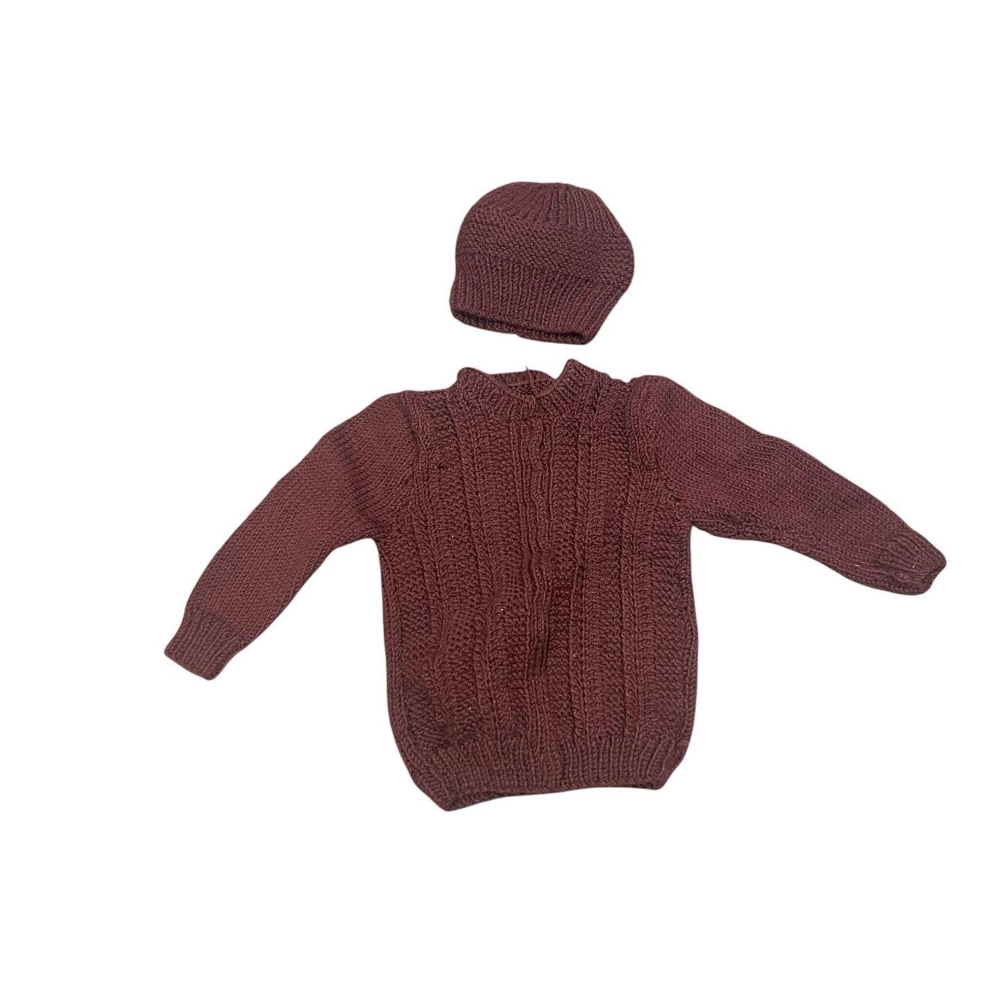 Handmade sweater wool sweater with cap for baby - 06 to 08 months baby