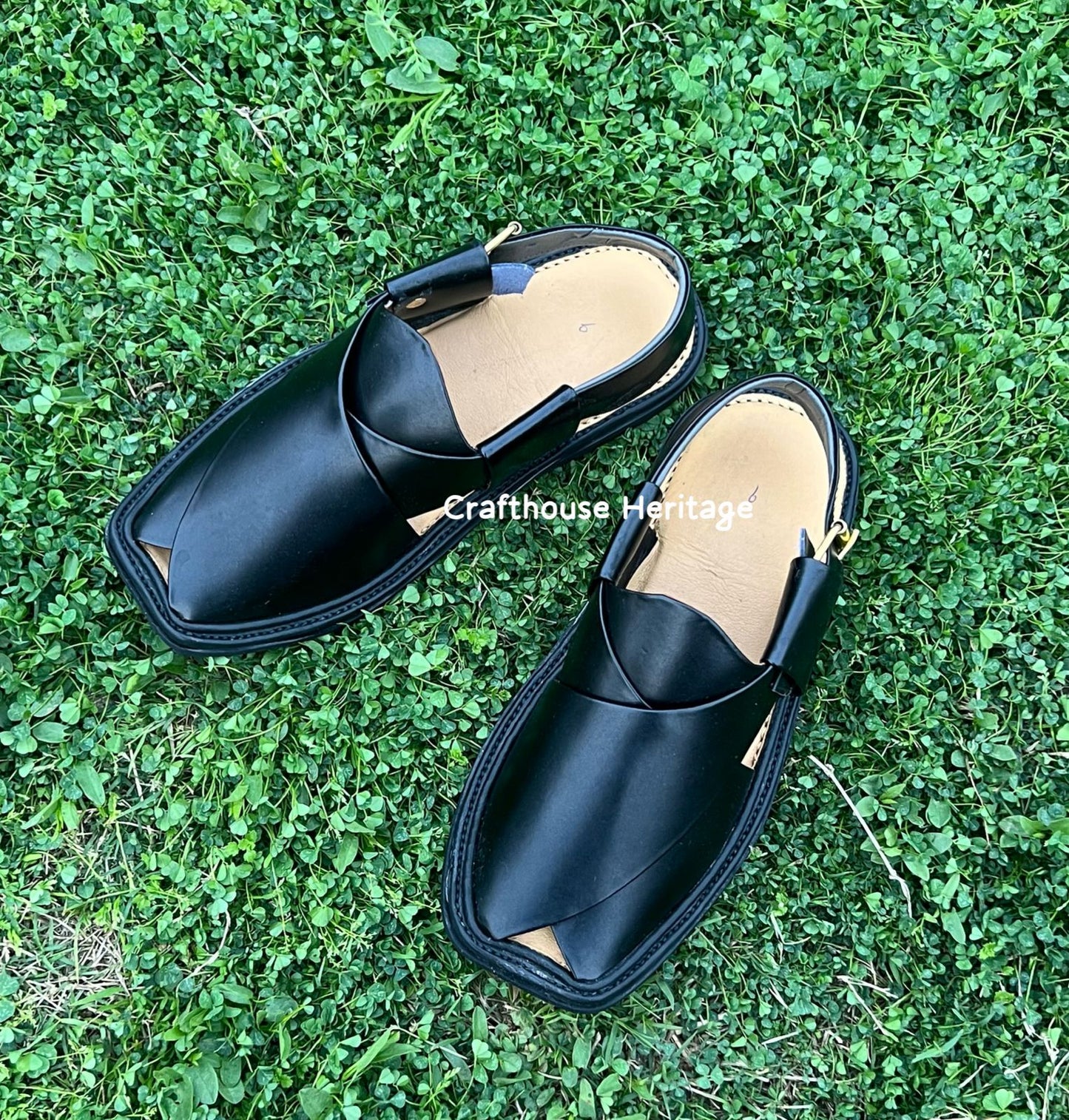 Smart Zalmi handmade peshawari chappal for Men-Black