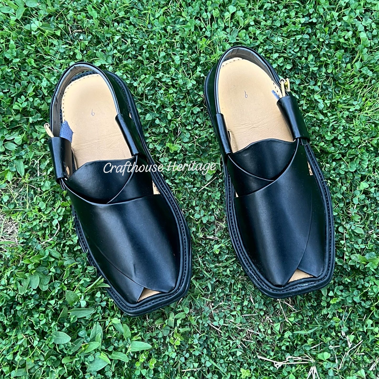 Smart Zalmi handmade peshawari chappal for Men-Black