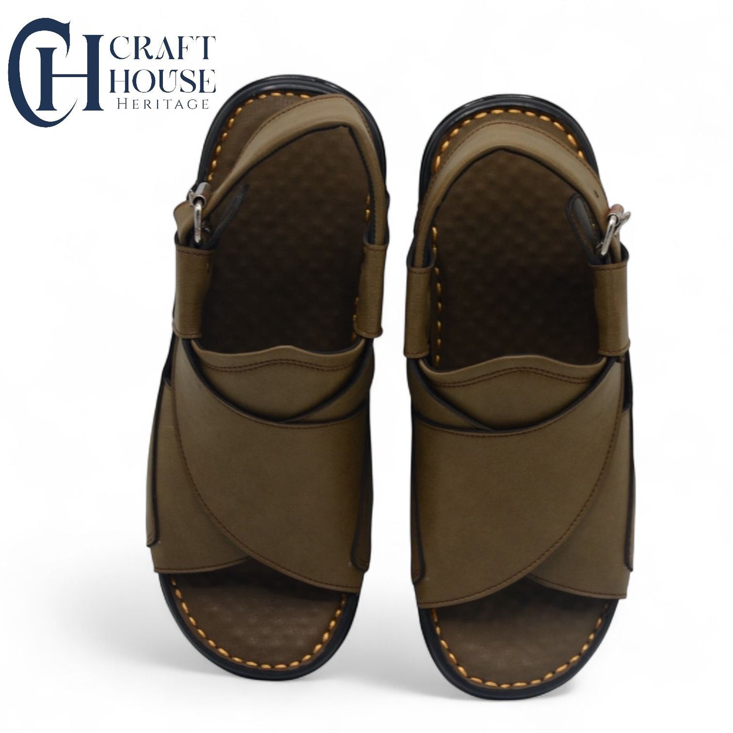 Handmade Latest Design Peshawari chappal - D4 Mehendi color