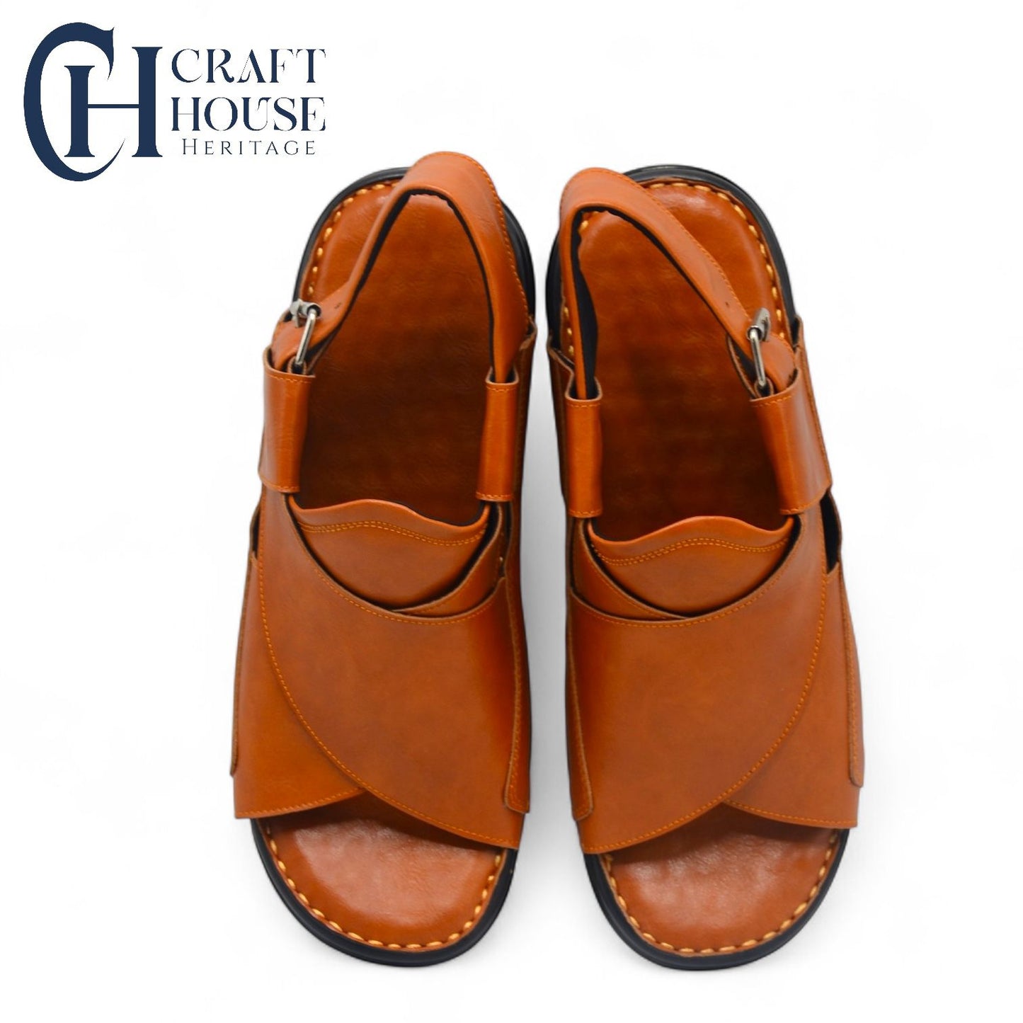 Handmade Peshawari chappal Latest Design for Men - D4 Orange