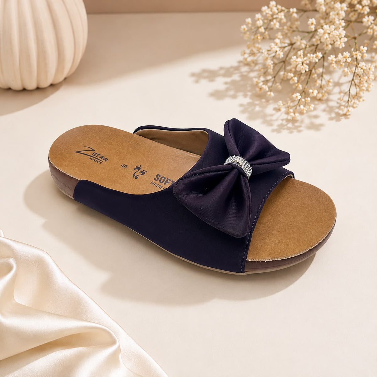 Ladies Soft Sole Slippers – Purple Upper