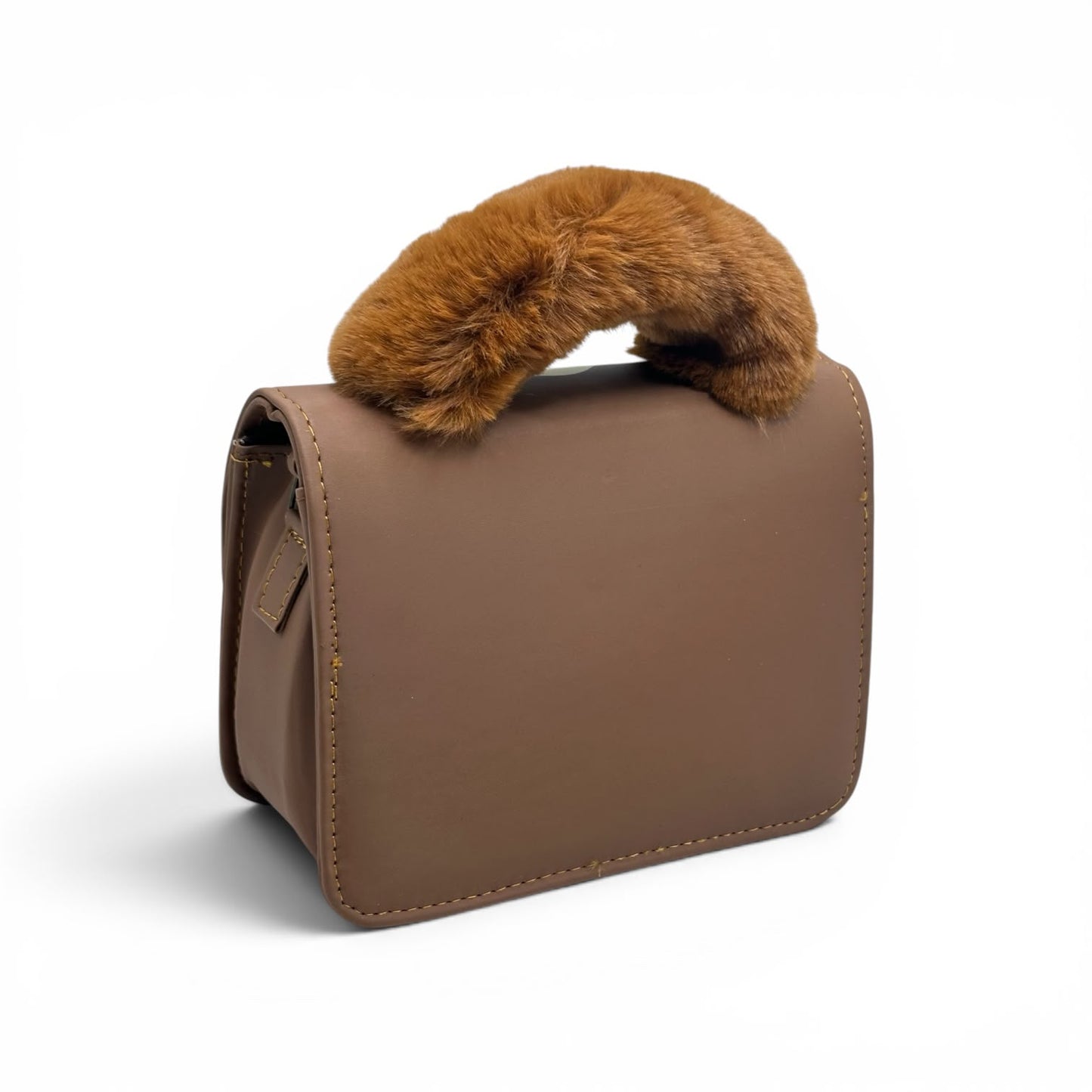 Noor Blossom Fur Handle Leather Bag for Women