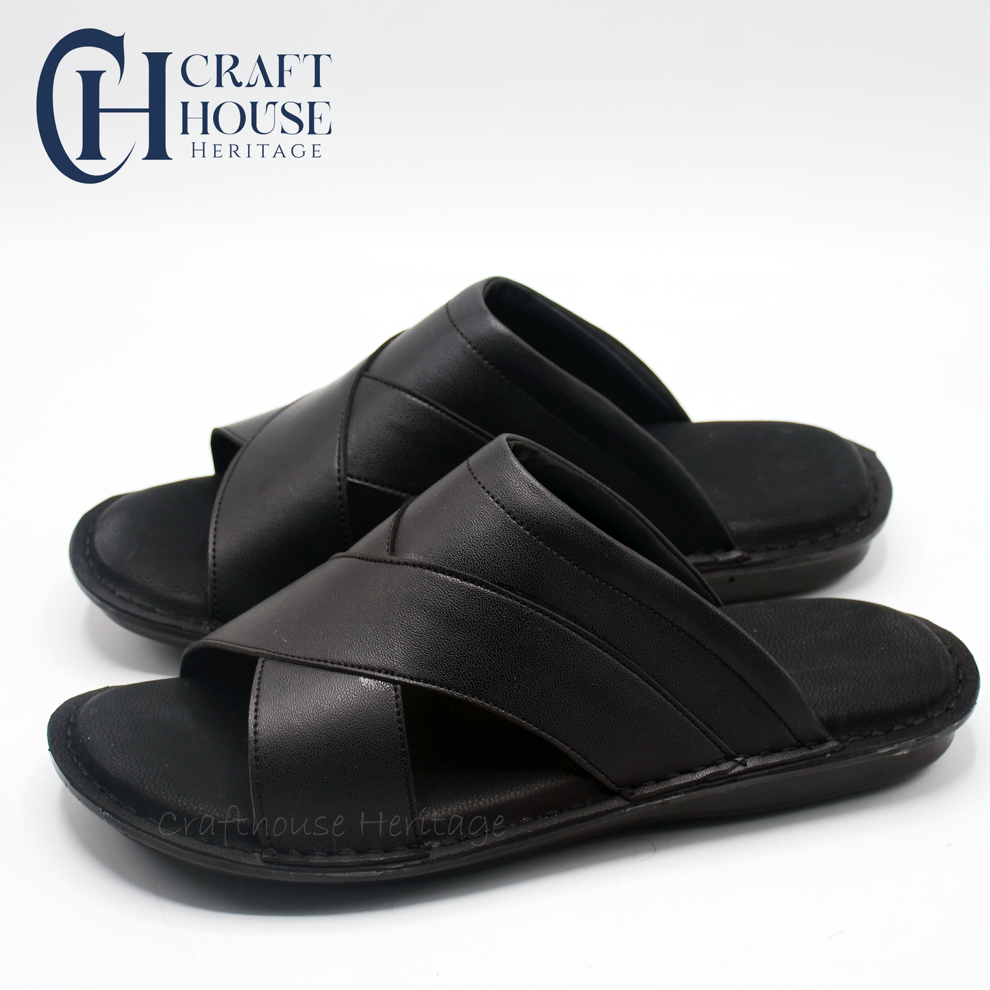 Handmade Soft Slippers best option for Diabetic Patients - Black D3