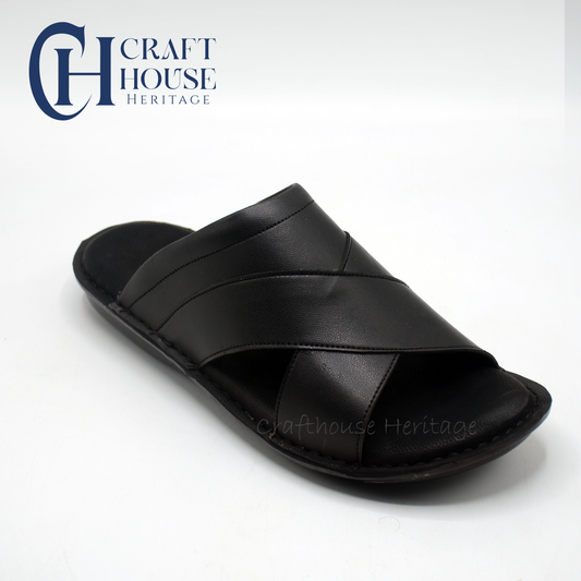 Handmade Soft Slippers best option for Diabetic Patients - Black D3