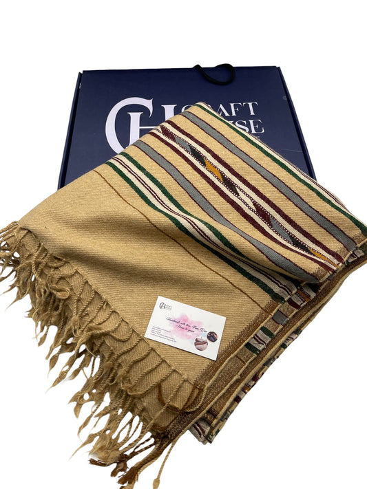 Handmade wool shawl for men 7 multi borders