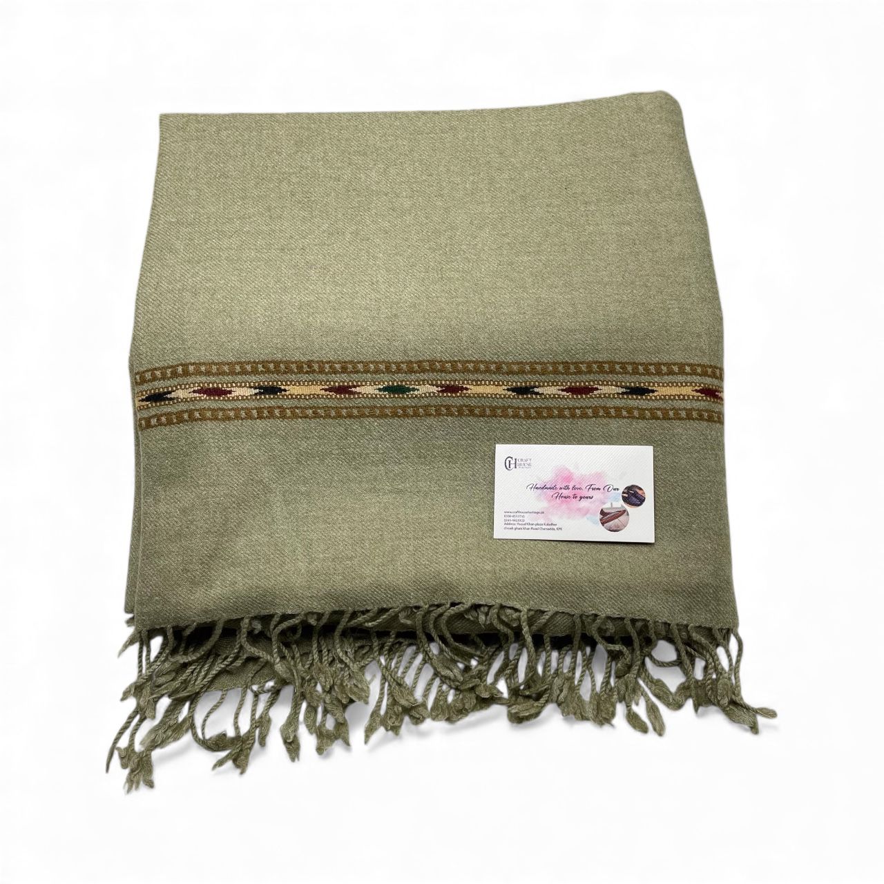 Handmade Pure Woolen Single Border Shawl