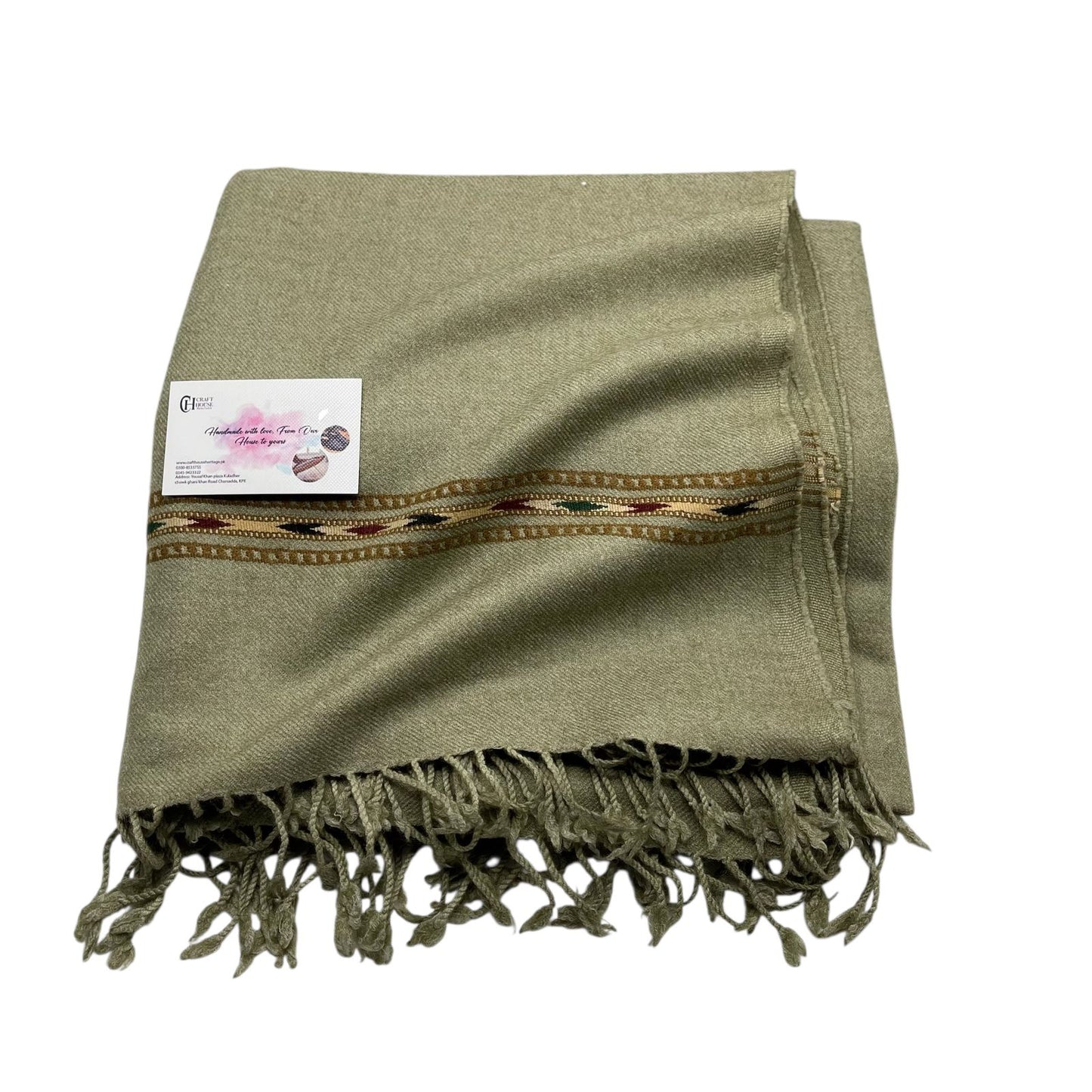 Handmade Pure Woolen Single Border Shawl