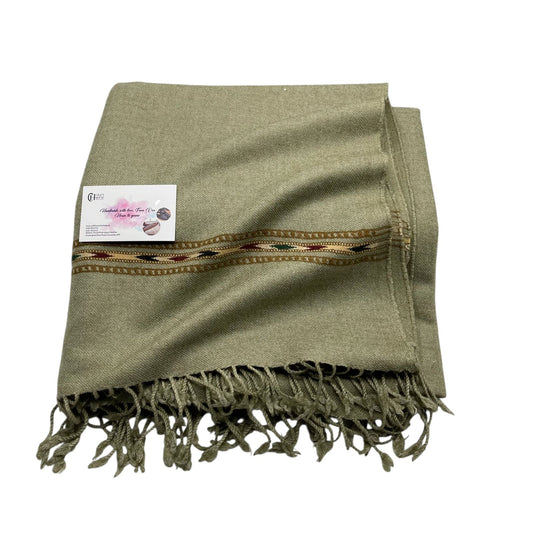 Handmade Pure Woolen Single Border Shawl