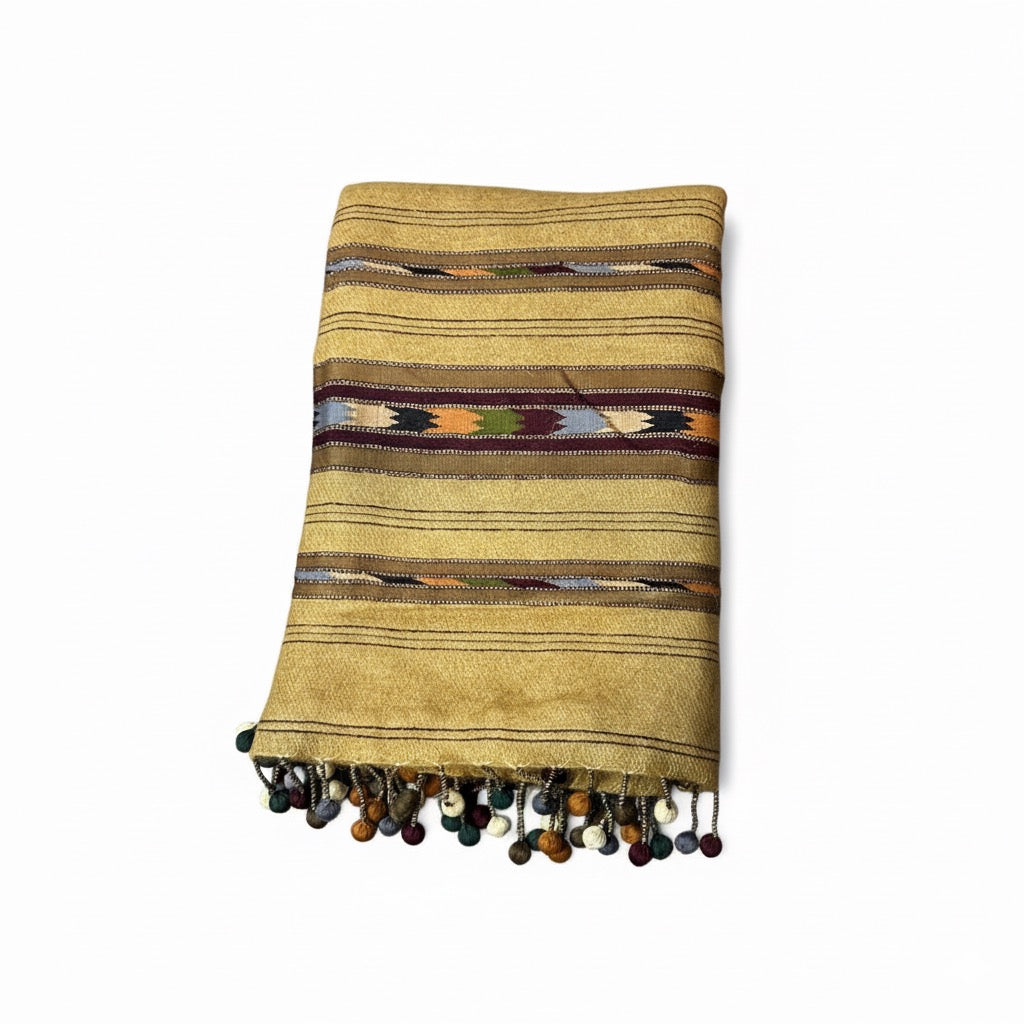 Handmade wadhera style Gents shawl for Men - Camel color