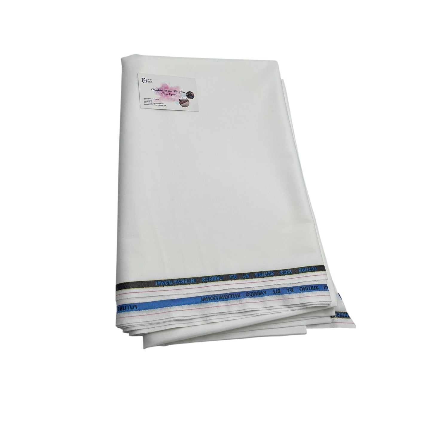 Imported TR wash and wear unstiched Fabric For Men- Off-white