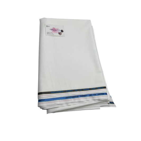 Imported TR wash and wear unstiched Fabric For Men- Off-white