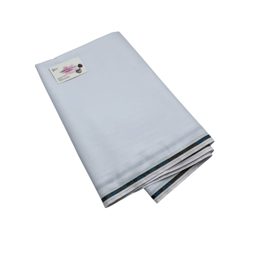 Imported TR wash and wear unstiched Fabric For Men-Pure White