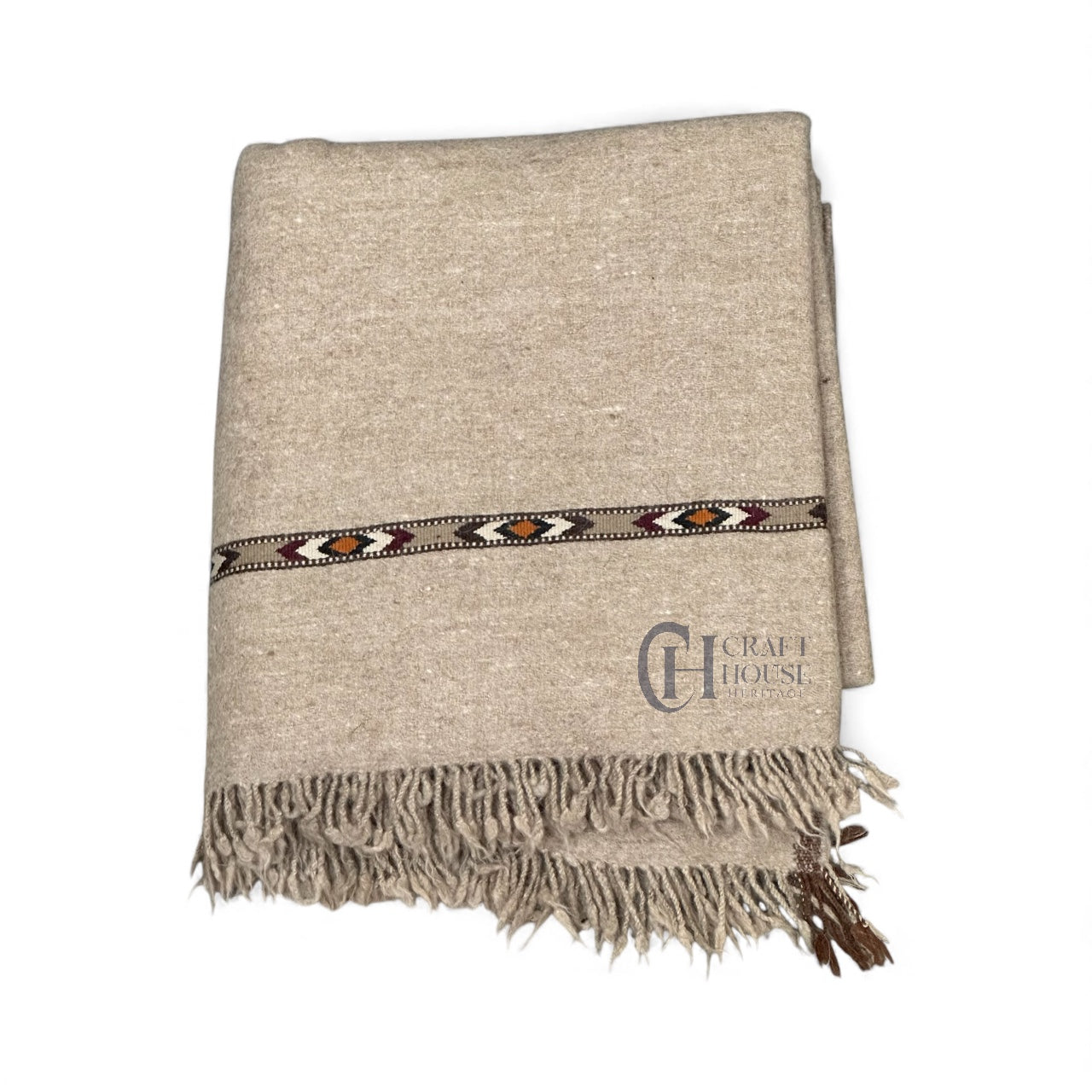 Handmade Swati shawl for Men badami color