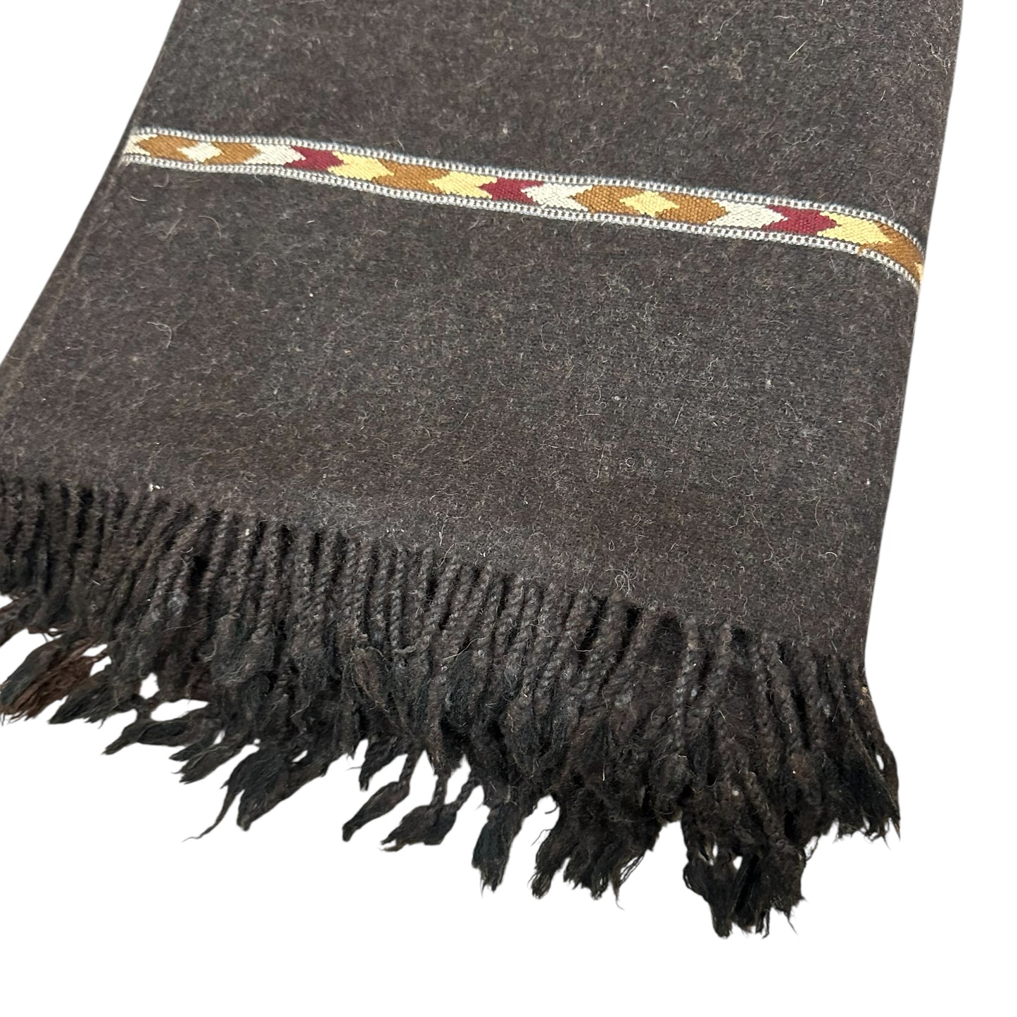 Handmade pure wool shawl for Men dark brown
