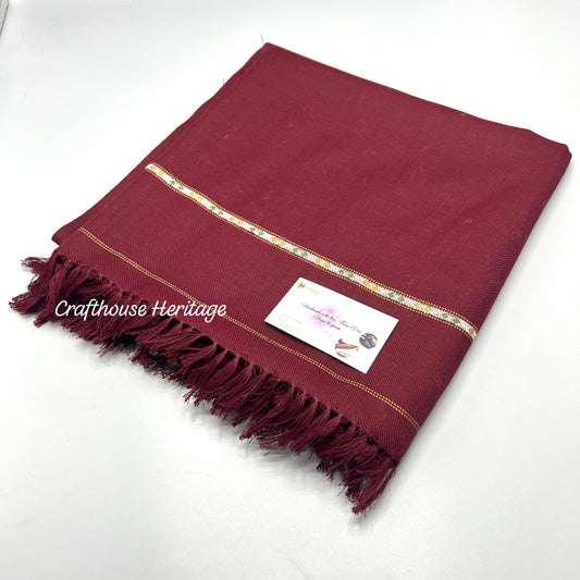 Swati Shawl for Men - Mehroon Color Shawl For Men