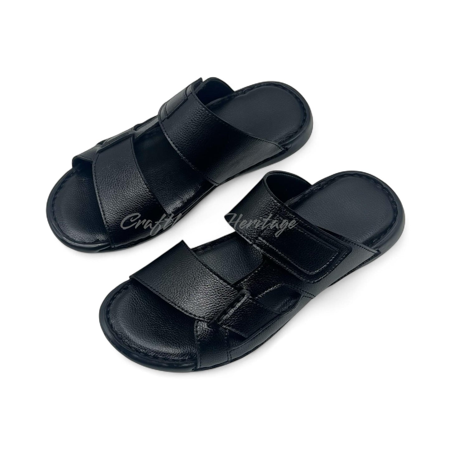Handmade Soft Slippers for Men – Black | Comfortable & Waterproof