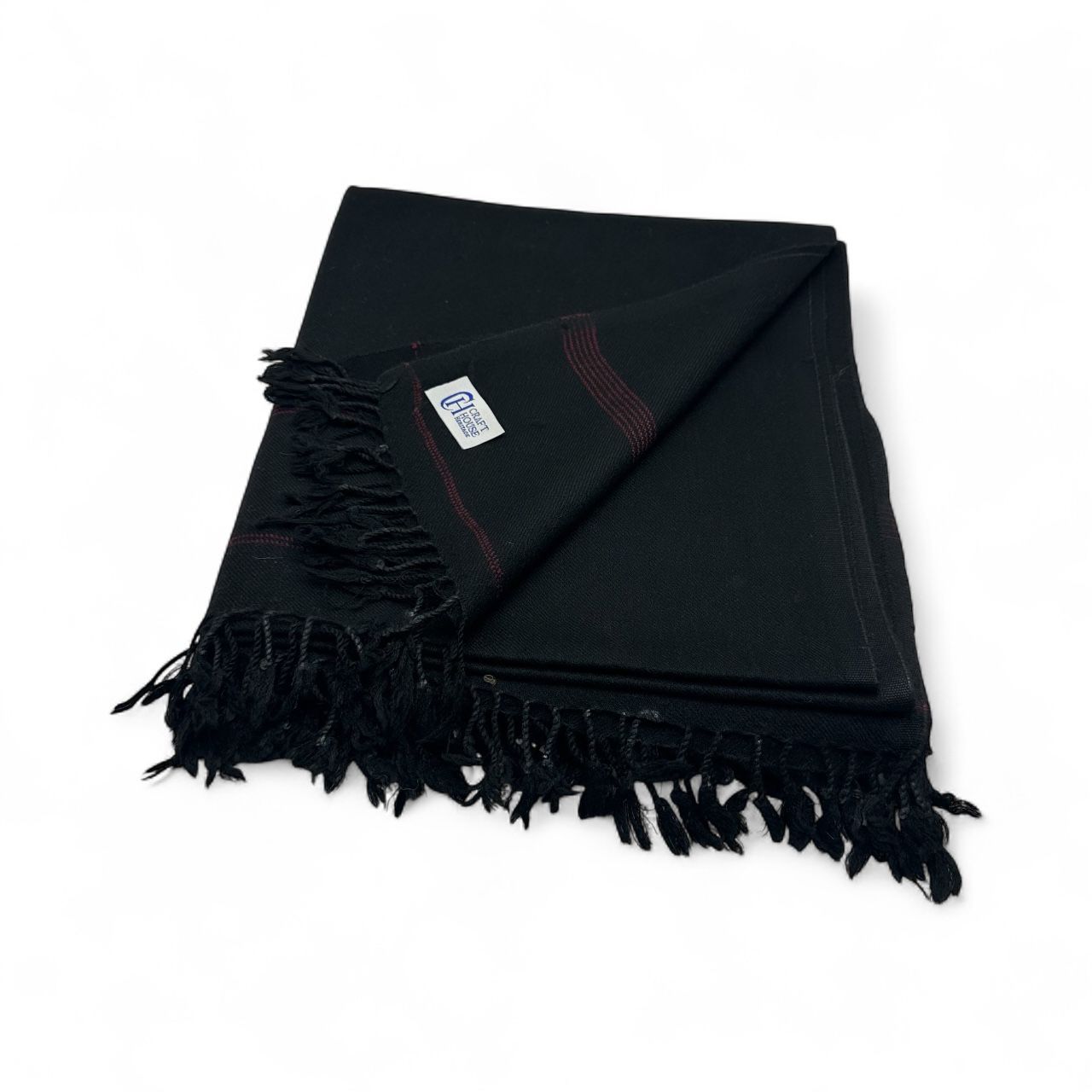 Pure wool jet black shawl For Men - Light weight shawl