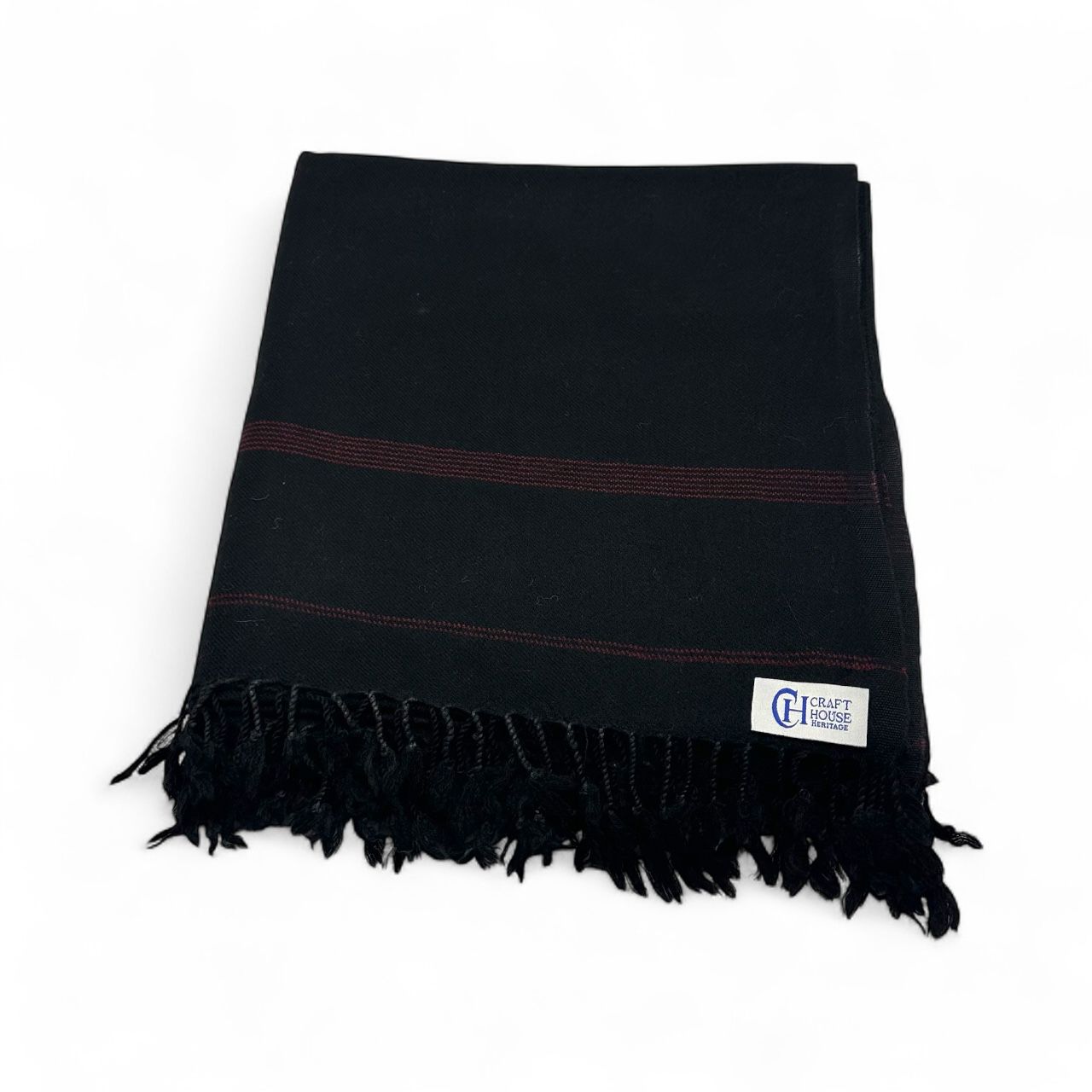 Pure wool jet black shawl For Men - Light weight shawl