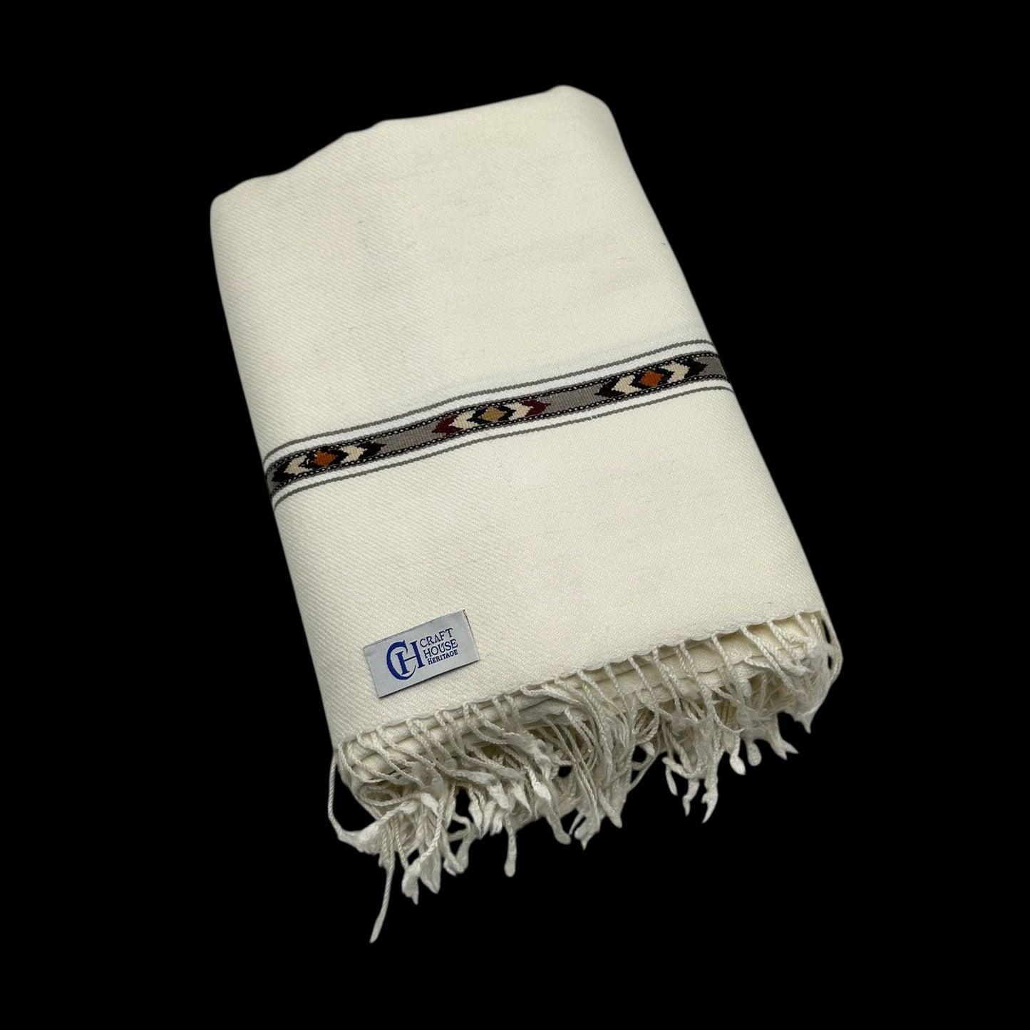Pure lambswool Swati Warm shawl for Men - Off white