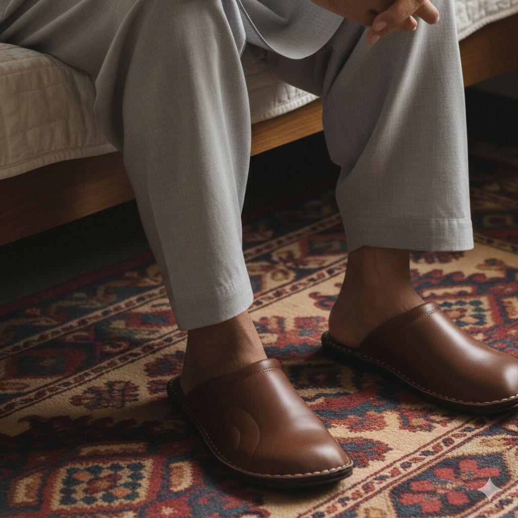 Handmade medicated soft Sole slippers for men - D6