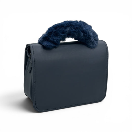 Noor Blossom Fur Handle Leather Bag for Women