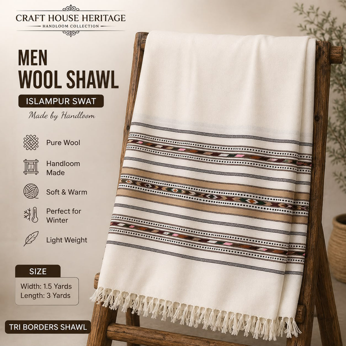 Men’s Wool Shawl – Warm, Elegant & Comfortable