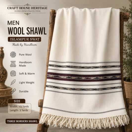 Men’s Handloom Wool Shawl – Handmade, Warm & Elegant