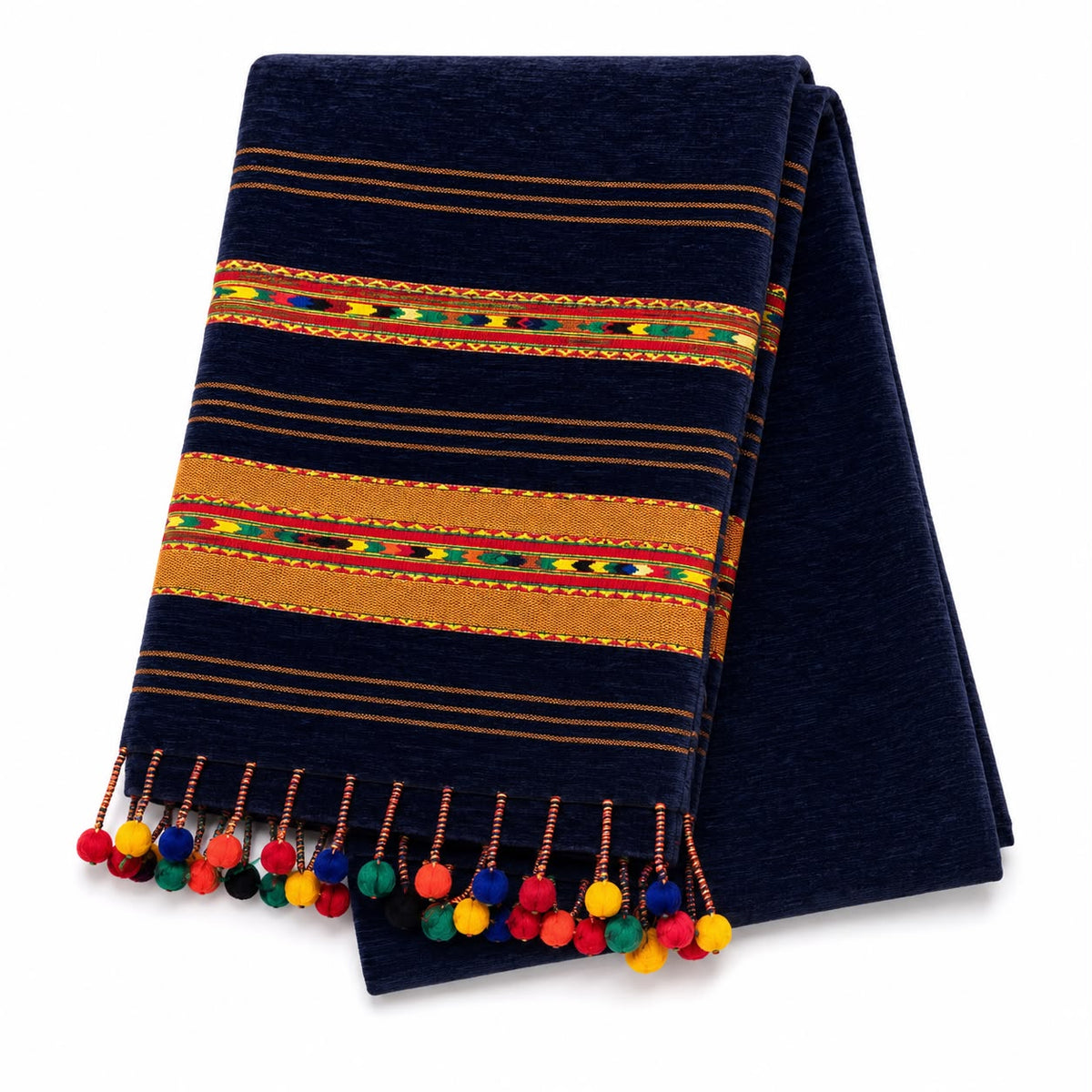 Men’s Handmade Blue Velvet Shawl – Tri-Border Handloom Shawl
