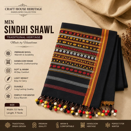 Men Sindhi Shawl Traditional Handloom Heritage