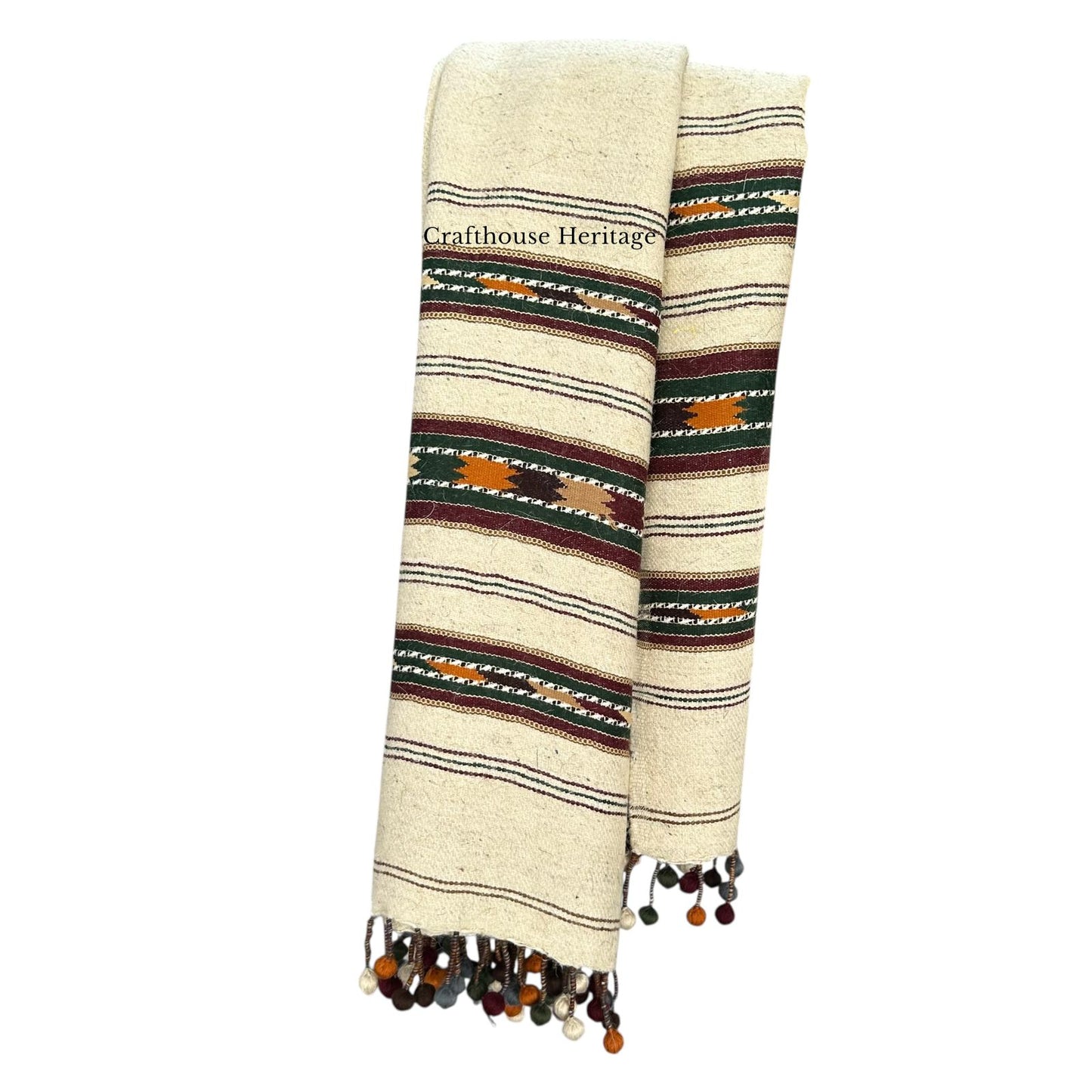 Handmade Wadera Style Swati Wool Shawl for Men – “Sharai” with Three Borders