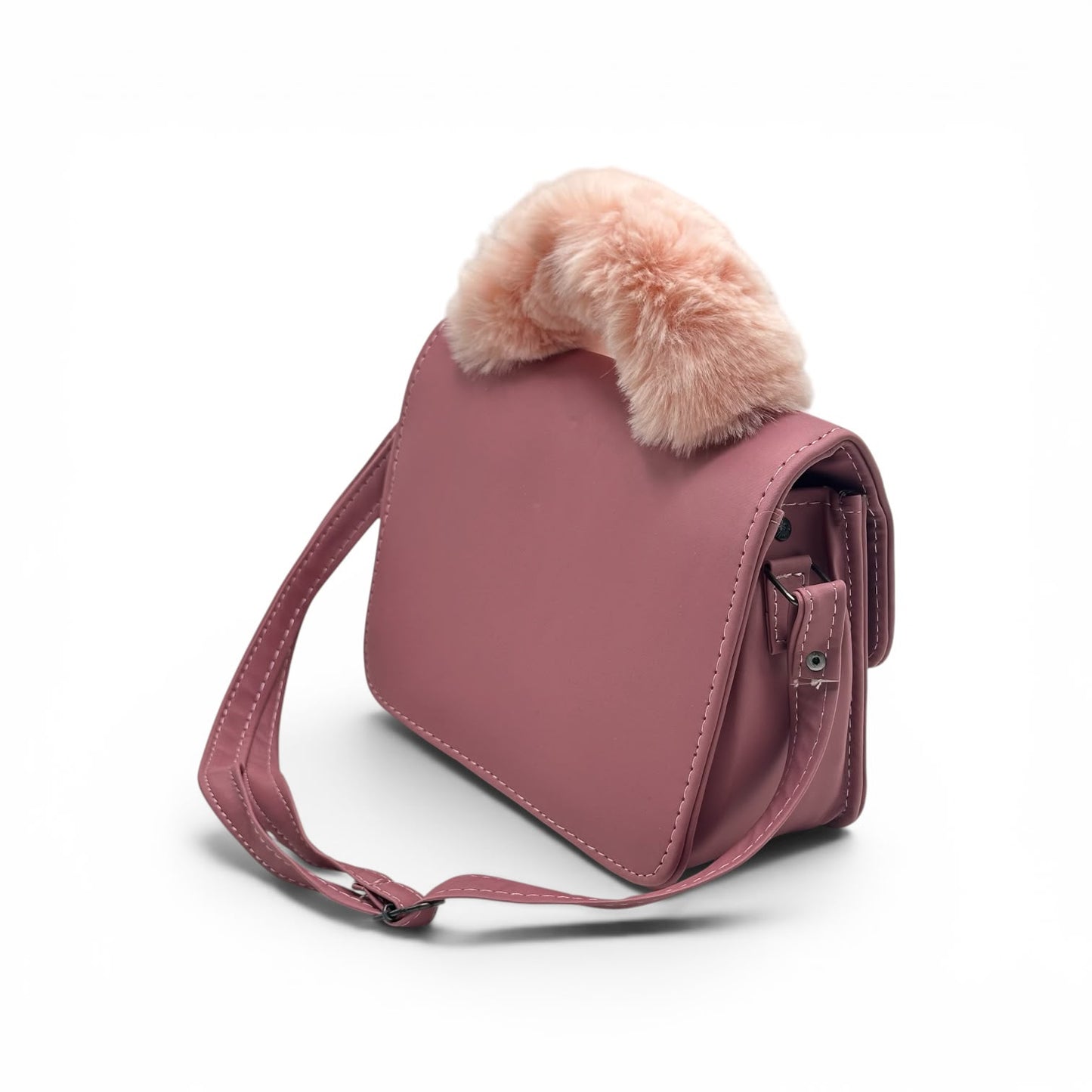 Noor Blossom Fur Handle Leather Bag for Women