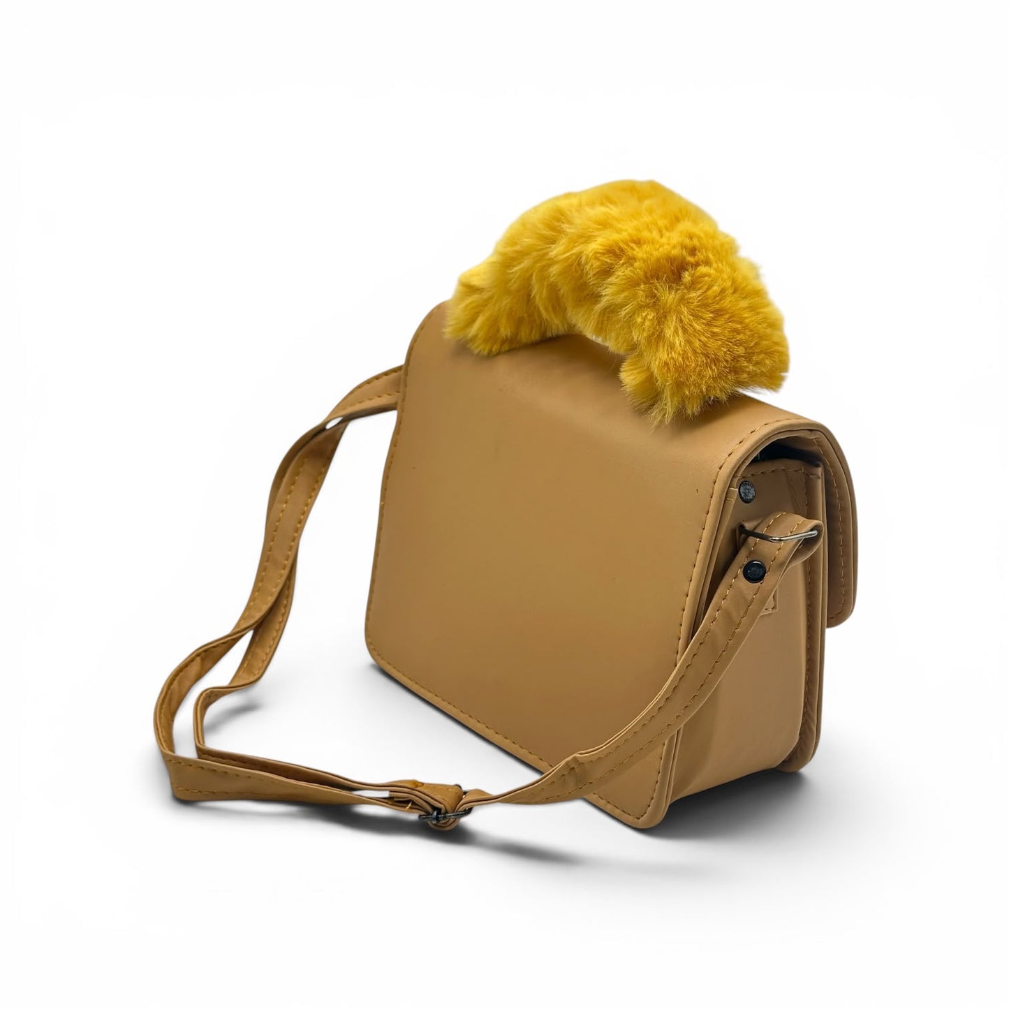 Noor Blossom Fur Handle Leather Bag for Women