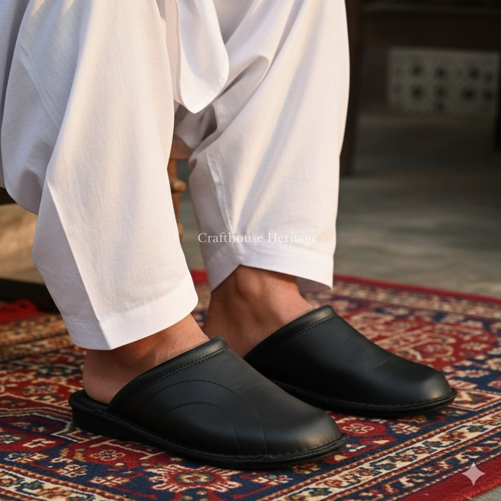 Handmade medicated soft Sole slippers for men - D6