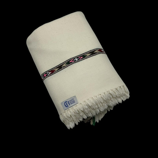 Pure Wool Handmade Swat Islampur Khaddi Shawl for Men – Classic Off White
